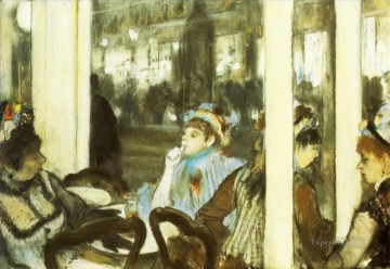  1877 Oil Painting - women on a cafe terrace 1877 Edgar Degas